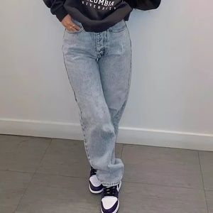 Blue Vintage Baggy Jeans Women Fashion